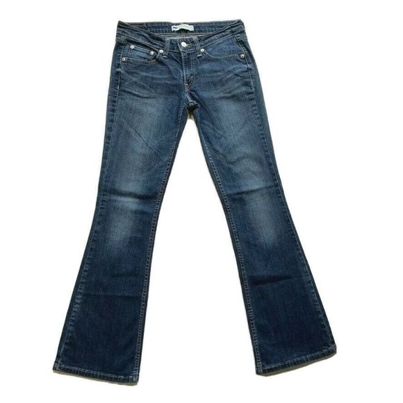 Levi's 518 Superlow Jeans Women 5 (29x31.5) Flare Bootcut Stretch Dark Denim Y2K - Picture 1 of 12
